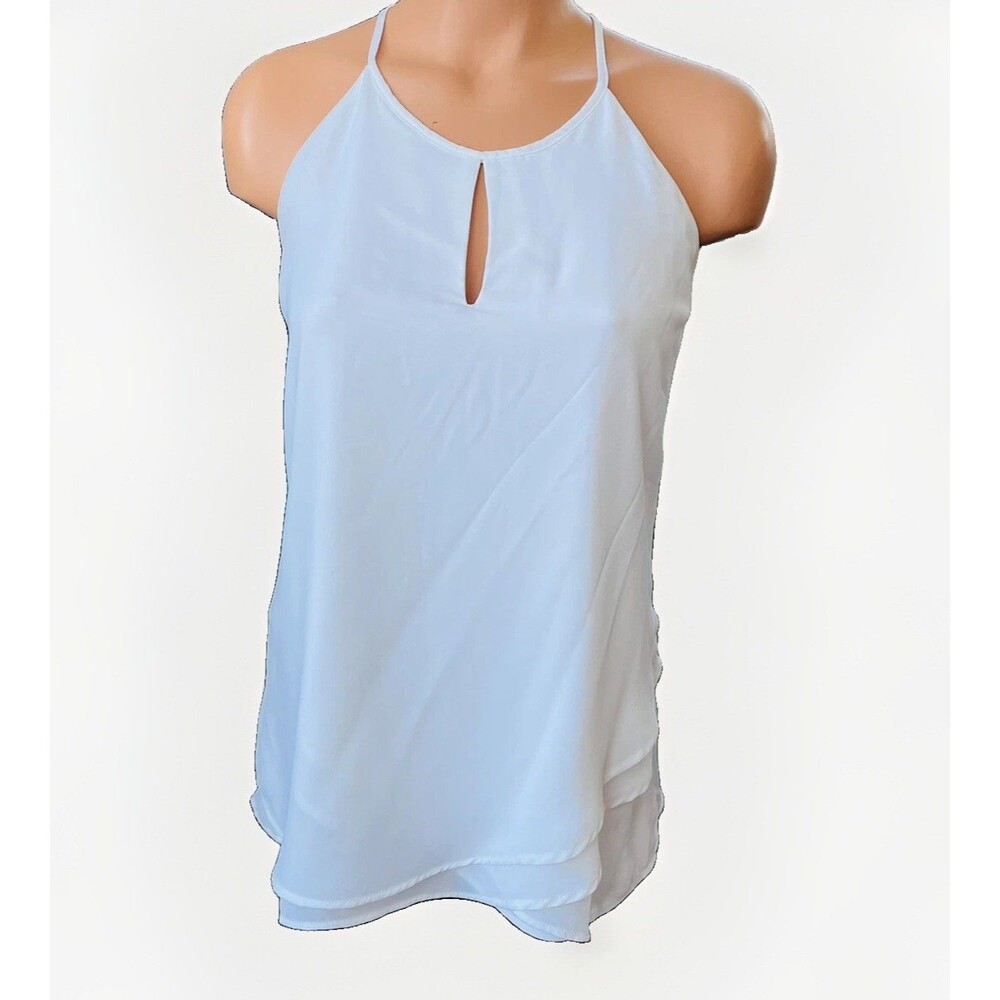 Catherine Malandrino White Sleeveless Blouse Size XS Waterfall Hem